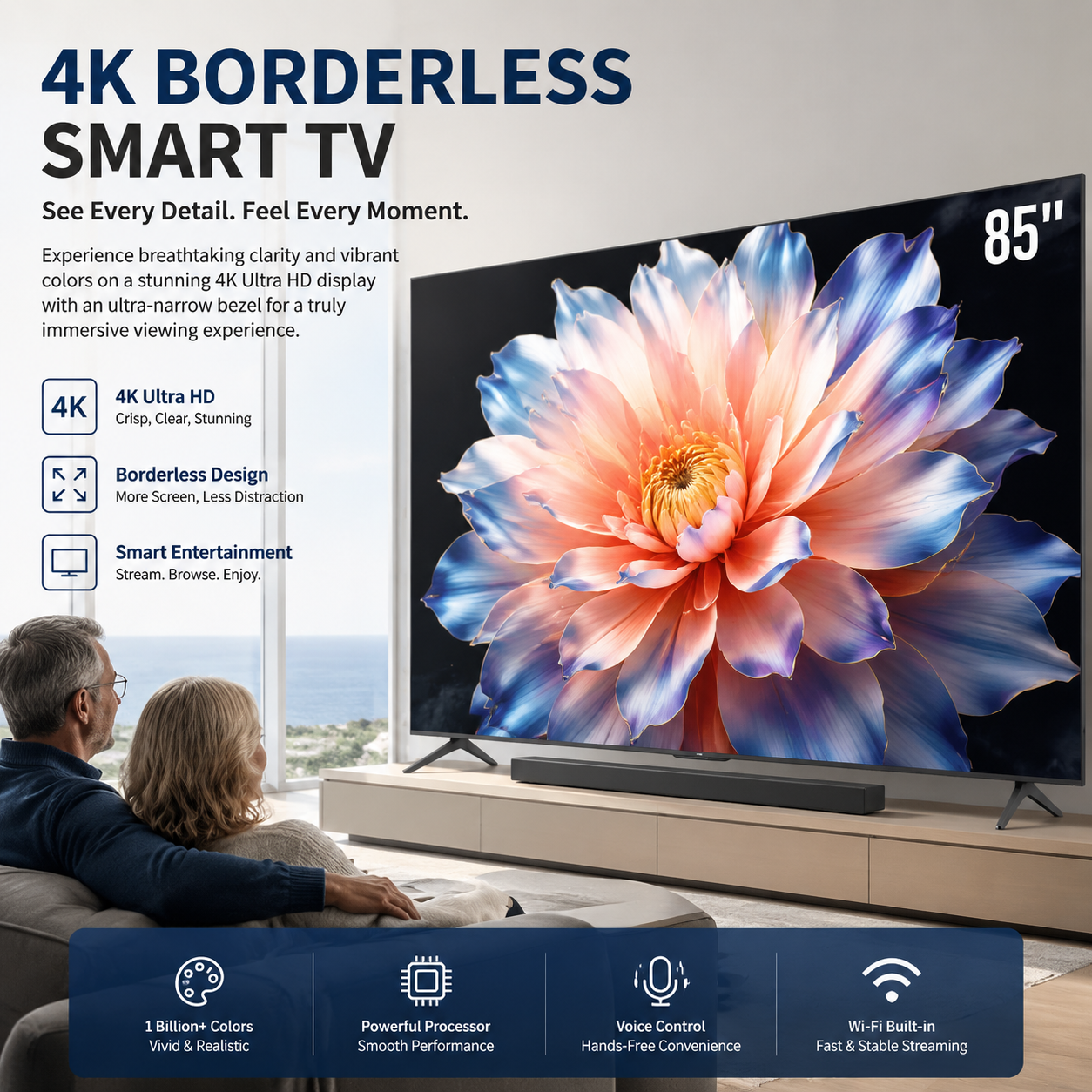 85" 4K Borderless Smart TV-The last 35 items