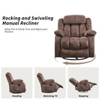🔥 CLEARANCE SALE — 37.4" Wide Contemporary Compact Microfiber Swivel Rocker Manual Recliner Chair with Heat and Massage