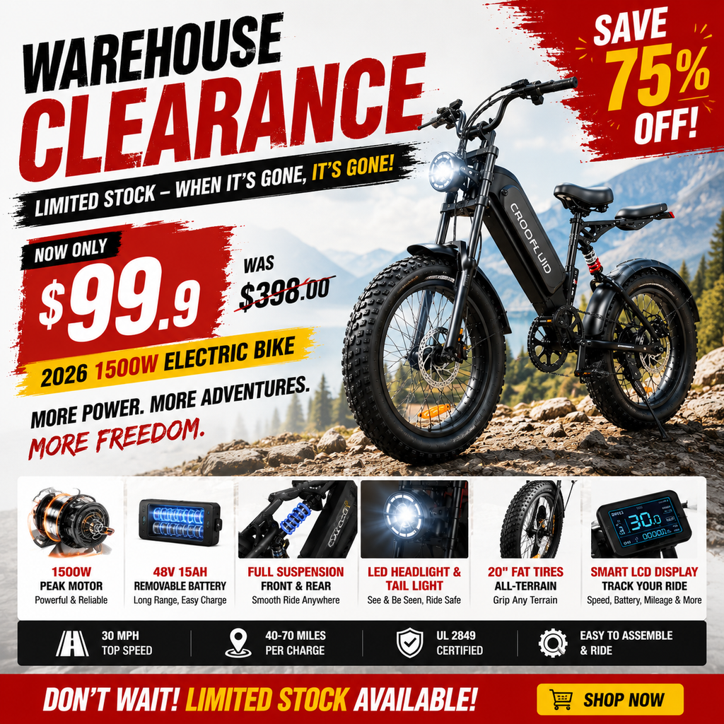 🔥MOVING SALE — 2026 SU8 Electric Bike | 1500W | 34MPH | Full Suspension