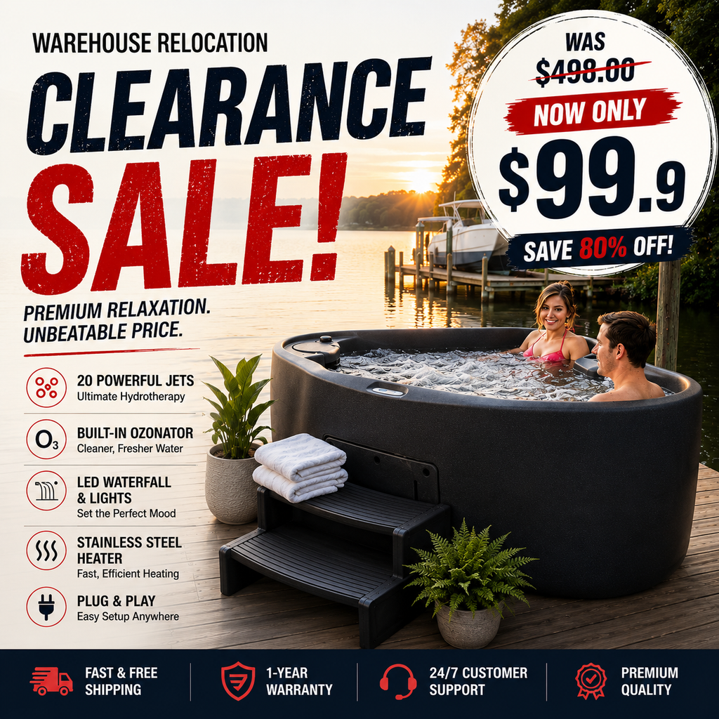 🔥MOVING SALE - Premium 2-Person Plug & Play Hot Tub Warehouse Relocation Clearance