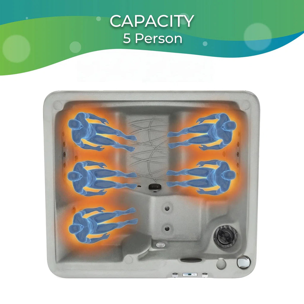110 Volt 5-Person 28-Jet Rectangle Plug and Play Hot Tub