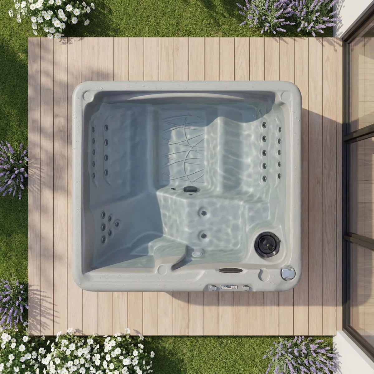 110 Volt 5-Person 28-Jet Rectangle Plug and Play Hot Tub