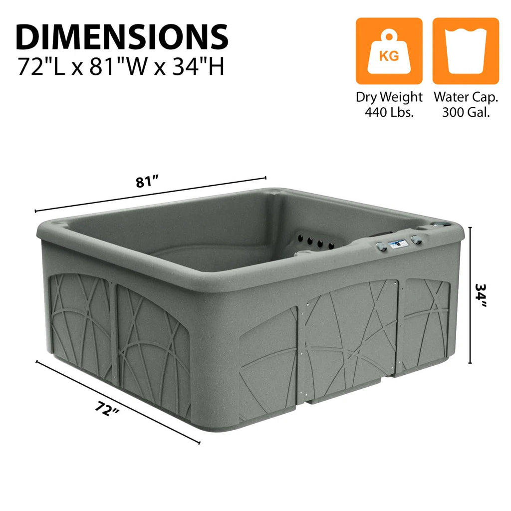 110 Volt 5-Person 28-Jet Rectangle Plug and Play Hot Tub