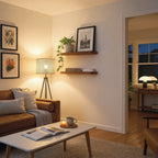 Solid Wood Floating Shelves, Wooden Shelves for Wall Storage (Set of 2)