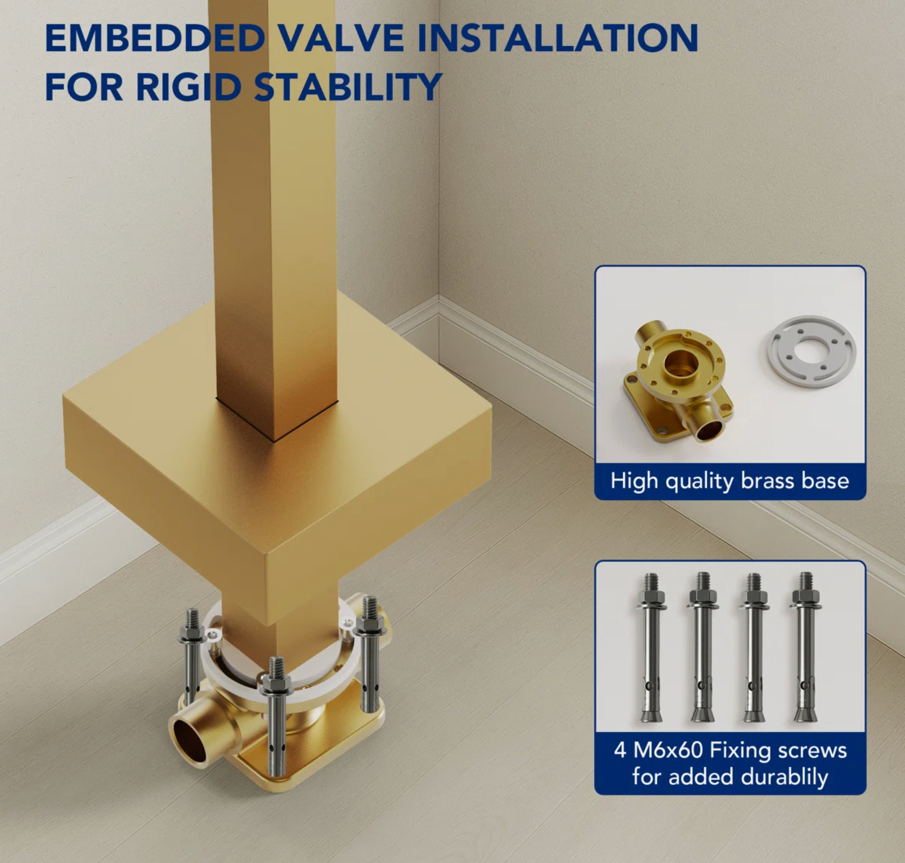 Freestanding Bathtub Faucet with 360° Swivel Spout, Single Handle Tub Filler With Hand Shower, Modern Gold Floor-Mount Tub Faucet Set with Valve