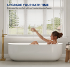 Freestanding Bathtub Faucet with 360° Swivel Spout, Single Handle Tub Filler With Hand Shower, Modern Gold Floor-Mount Tub Faucet Set with Valve