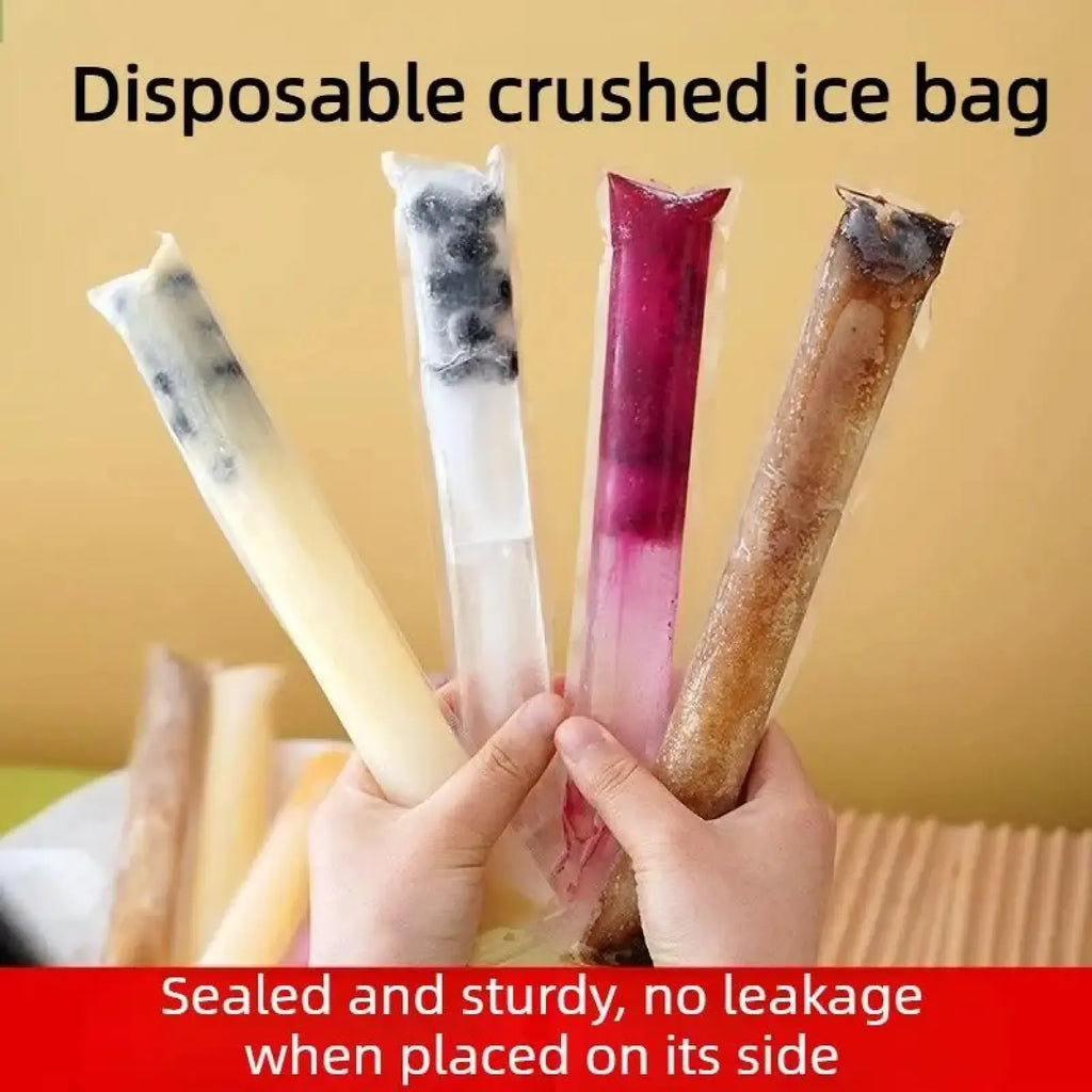 Today Only: $9.9｜100 PCS Food-grade disposable popsicle bags, fruit jelly bags, ice cream, popsicle sticks, long strips, homemade ice pop bags, BPA Free, Leak-Proof, Self-Sealing, Freezer Safe, Kids Friendly, DIY Popsicle Supplies