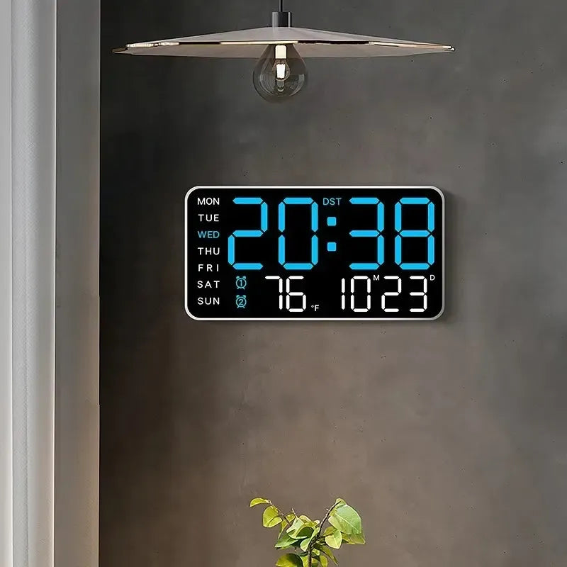 Today Only: $29.99｜Large Digital Wall Clock with LED Display, Led Alarm Clock, Date & Temperature Timer, Ideal Gift for the Elderly, Living Room & Bedroom Decor, Creative Decorative Clock, Led Wall Clocks