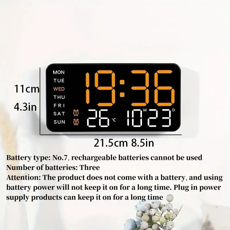 Today Only: $29.99｜Large Digital Wall Clock with LED Display, Led Alarm Clock, Date & Temperature Timer, Ideal Gift for the Elderly, Living Room & Bedroom Decor, Creative Decorative Clock, Led Wall Clocks