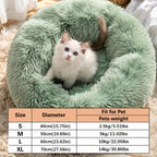 Donut Dog and Cat Bed - Soft Plush Pet Bed for Calming Sleep