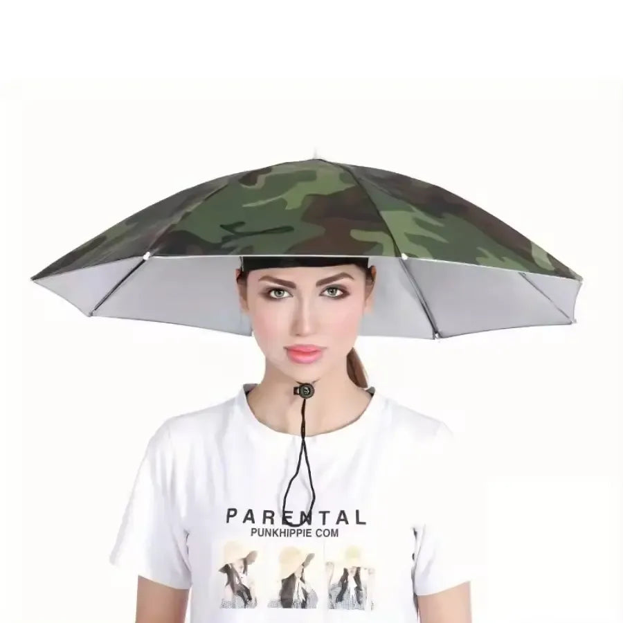 65cm Sunshade Hat Umbrella for Tea Picking and Advertising, UV Protection Cap with Wide Brim, Perfect for Outdoor Events, Portable Folding Umbrella