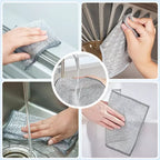 Today Only: $9.9｜10 Counts Non Scratch Wire Dishcloth Multipurpose Wire Dishwashing Rag Metal Scrubbers for for Wet and Dry Cleaning, 2-Layer Kitchen Cleaning Cloth Cleaning Tool