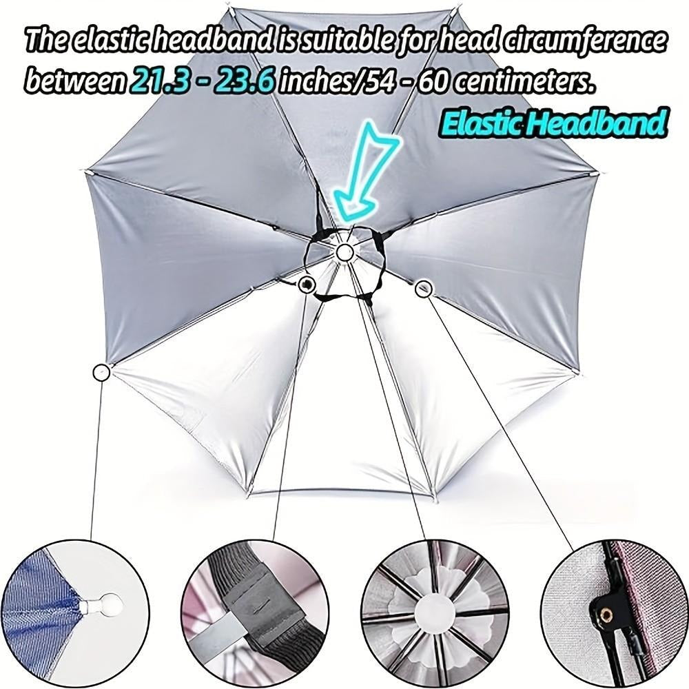 65cm Sunshade Hat Umbrella for Tea Picking and Advertising, UV Protection Cap with Wide Brim, Perfect for Outdoor Events, Portable Folding Umbrella