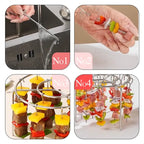 Today Only: $9.9｜2 Counts Air Fryer Skewer Rack, Round Grill for Barbecue, Does Not Require Flipping, 360° Heating, Steel Skewers, Fit for Home Grilling at Home