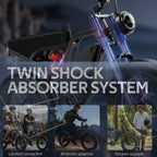 🔥MOVING SALE｜1500W Adult Electric Bike: Full Suspension, Max Speed 30+ MPH, Range 40–70 Miles | 48V 15Ah Removable Battery, LED Headlight, 20-inch All-Terrain Fat Tires