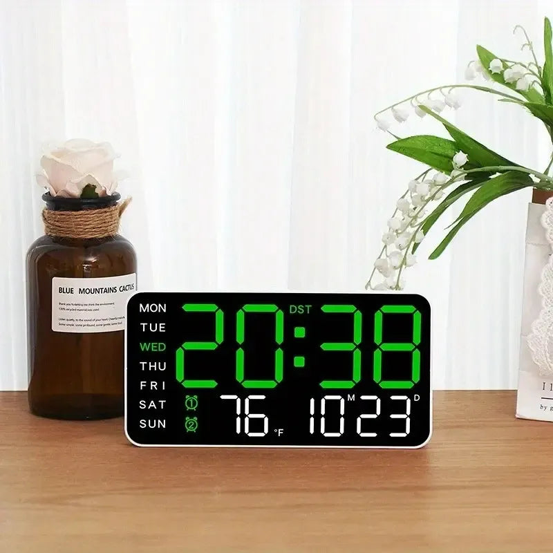 Today Only: $29.99｜Large Digital Wall Clock with LED Display, Led Alarm Clock, Date & Temperature Timer, Ideal Gift for the Elderly, Living Room & Bedroom Decor, Creative Decorative Clock, Led Wall Clocks