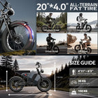 🔥MOVING SALE｜1500W Adult Electric Bike: Full Suspension, Max Speed 30+ MPH, Range 40–70 Miles | 48V 15Ah Removable Battery, LED Headlight, 20-inch All-Terrain Fat Tires
