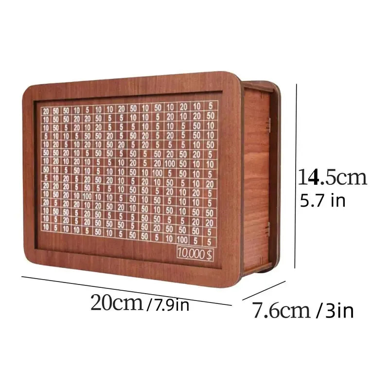 Today Only: $29.9｜Wooden Cash Saving Box, Piggybank, 1/20pcs Cash Saving Challenge Money Organizer Box, Gift for Friends, Wooden Savings Box