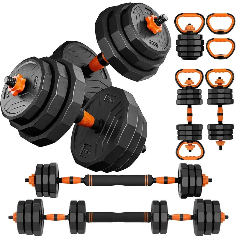 Adjustable Dumbbell Set, 44/66/88 lbs Weight Set Use as Dumbbell, Barbell, Kettlebell and Push-up Pesas Para Ejercicios en Casa