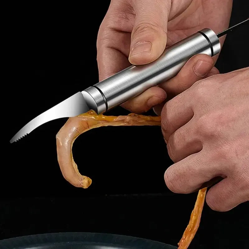 Today Only: $9.9｜5 In 1 Multifunctional Shrimp Line Fish Maw Knife Stainless Steel Shrimp Deveiner Tool Multifunctional Fast Shrimp Peeler Fish Scale Remover Kitchen Fish and Shrimp Duck Intestine Cleaner