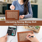 Today Only: $29.9｜Wooden Cash Saving Box, Piggybank, 1/20pcs Cash Saving Challenge Money Organizer Box, Gift for Friends, Wooden Savings Box