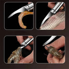 Today Only: $9.9｜5 In 1 Multifunctional Shrimp Line Fish Maw Knife Stainless Steel Shrimp Deveiner Tool Multifunctional Fast Shrimp Peeler Fish Scale Remover Kitchen Fish and Shrimp Duck Intestine Cleaner