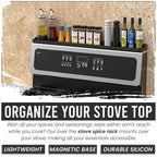 Today Only: $19｜Silicone Magnetic Spice Rack, Kitchen Gadget Storage Rack for Stove Top, Adjustable Shelf & Home Organizer for Kitchen Accessories & Organization