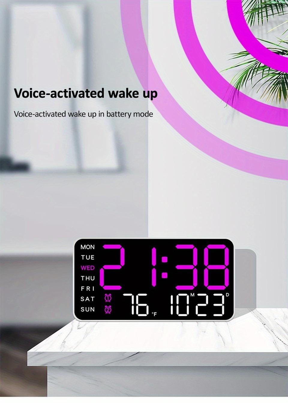 Today Only: $29.99｜Large Digital Wall Clock with LED Display, Led Alarm Clock, Date & Temperature Timer, Ideal Gift for the Elderly, Living Room & Bedroom Decor, Creative Decorative Clock, Led Wall Clocks