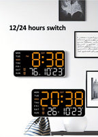 Today Only: $29.99｜Large Digital Wall Clock with LED Display, Led Alarm Clock, Date & Temperature Timer, Ideal Gift for the Elderly, Living Room & Bedroom Decor, Creative Decorative Clock, Led Wall Clocks