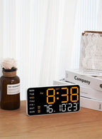Today Only: $29.99｜Large Digital Wall Clock with LED Display, Led Alarm Clock, Date & Temperature Timer, Ideal Gift for the Elderly, Living Room & Bedroom Decor, Creative Decorative Clock, Led Wall Clocks