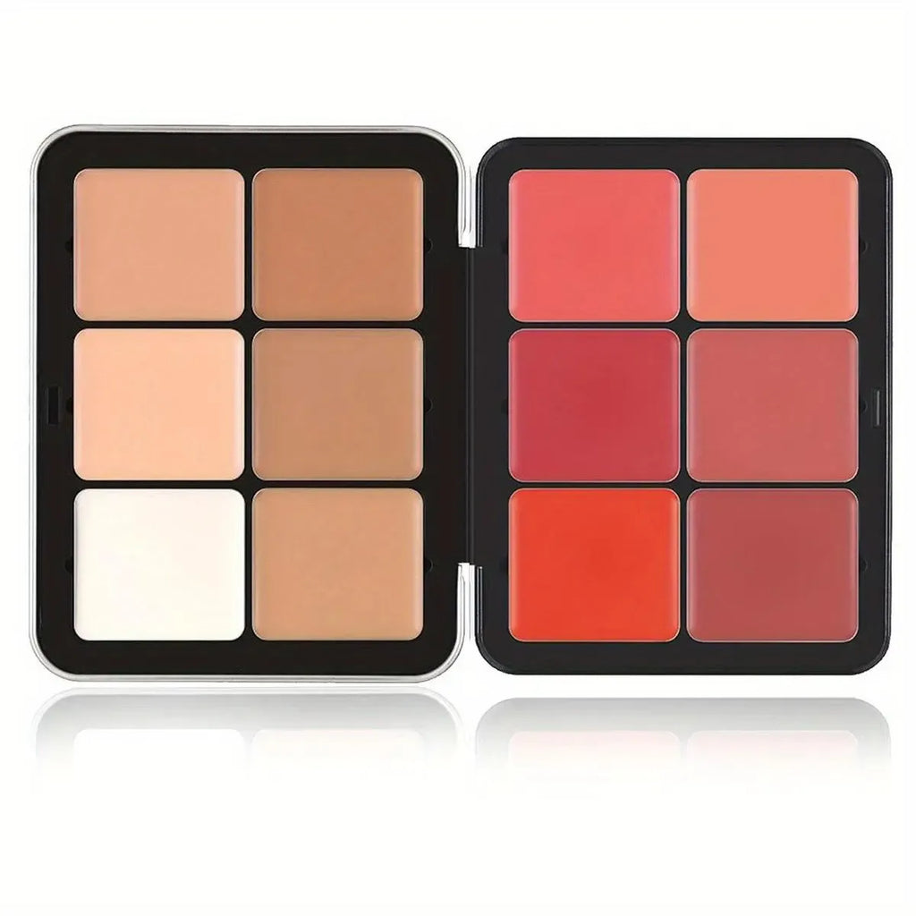 Today Only: $19.99｜6 Color Cosmetic Concealer & 6 Color Blush Palette, Long Lasting Makeup Palette, Tinted Facial Contouring Makeup Products, Summer Gift, Girly Room Accessories Makeup, Cosmetics Products, Face Time Palette
