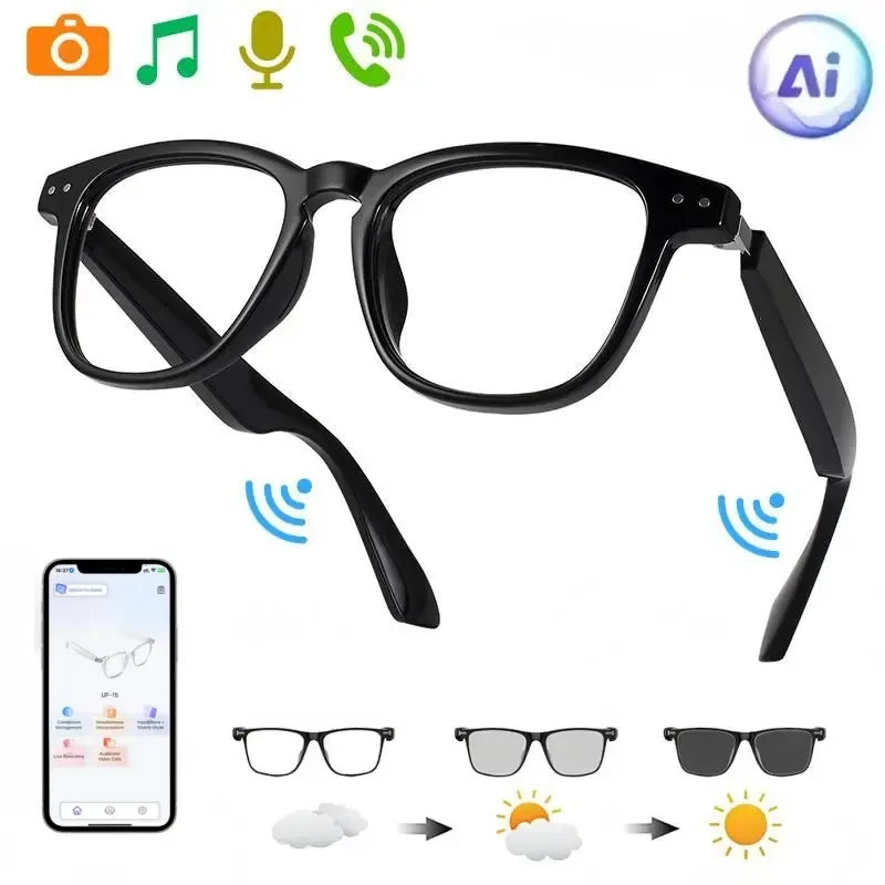 Today Only: $29｜Smart translation glasses feature automatically adjusting polarized lenses, a built-in speaker, microphone, and blue light blocking, allowing users to listen to music and make phone calls.