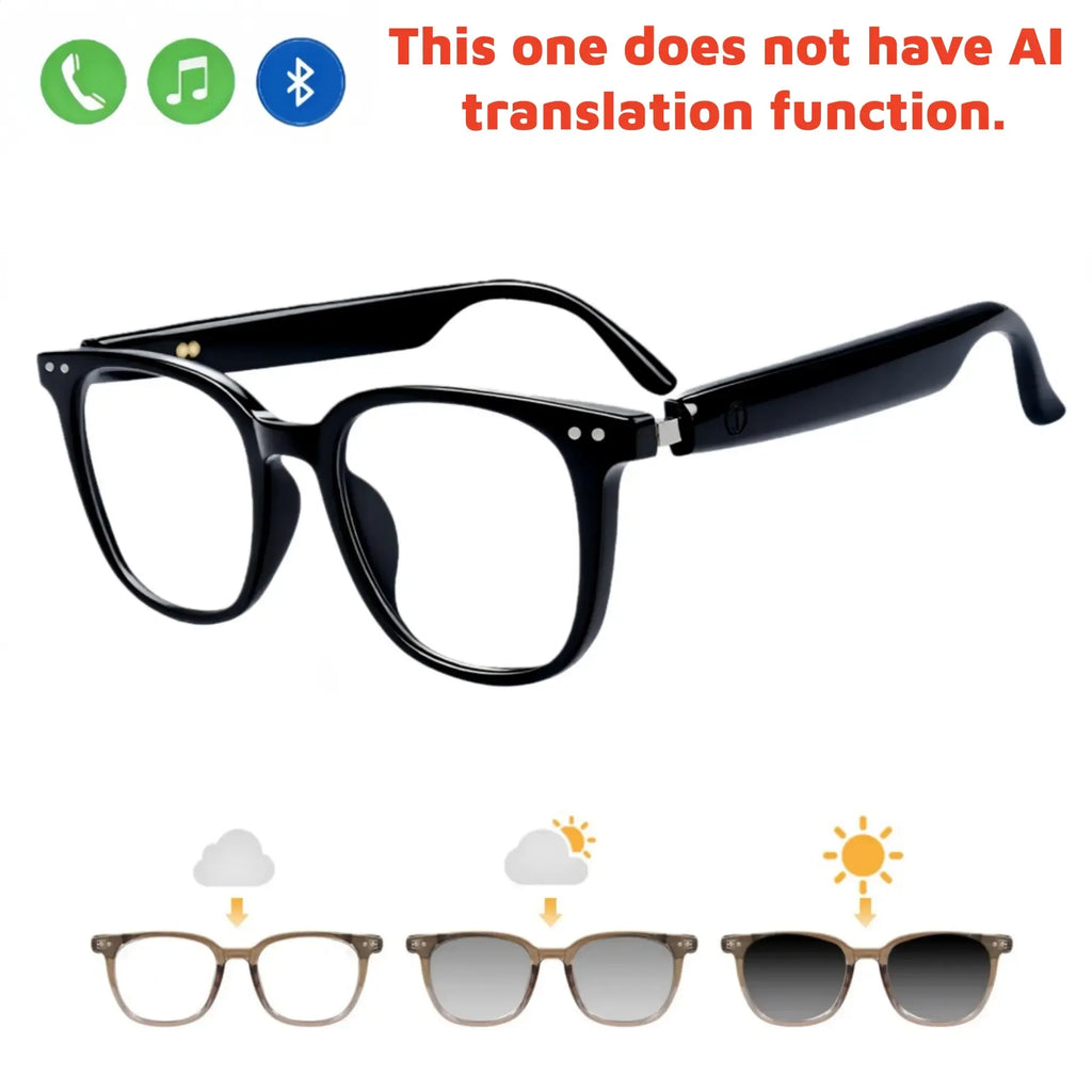 Today Only: $29｜Smart translation glasses feature automatically adjusting polarized lenses, a built-in speaker, microphone, and blue light blocking, allowing users to listen to music and make phone calls.