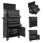 🔥CLEARANCE SALE｜13-Drawer Tool Chest with Double Door Handle,2 in 1 Detachable Rolling Tool Chests with Wheels and Drawers,Large Tool Box with Lock,Mobile Steel Tool Cabinet Storage
