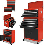 🔥CLEARANCE SALE｜13-Drawer Tool Chest with Double Door Handle,2 in 1 Detachable Rolling Tool Chests with Wheels and Drawers,Large Tool Box with Lock,Mobile Steel Tool Cabinet Storage