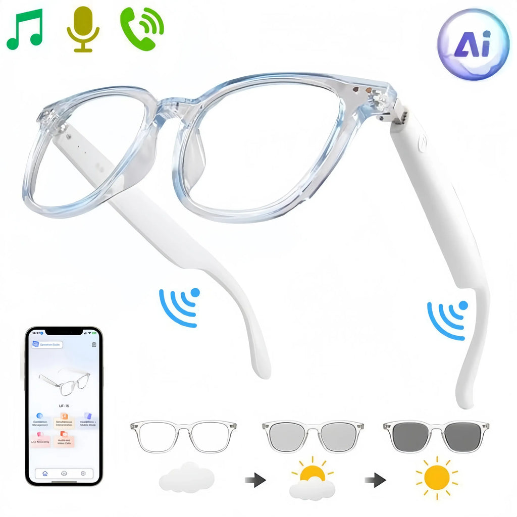 Today Only: $29｜Smart translation glasses feature automatically adjusting polarized lenses, a built-in speaker, microphone, and blue light blocking, allowing users to listen to music and make phone calls.