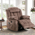 🔥 CLEARANCE SALE — 37.4" Wide Contemporary Compact Microfiber Swivel Rocker Manual Recliner Chair with Heat and Massage