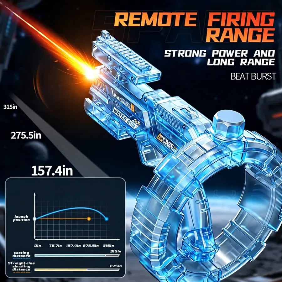 LED Electric Water Blaster with Space Energy Ring Design, Summer vibes, High-pressure & Long-range,Summervibes, Large Capacit【Safe & Harmless Water Gun Toy】