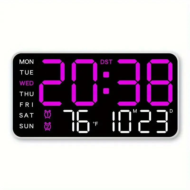 Today Only: $29.99｜Large Digital Wall Clock with LED Display, Led Alarm Clock, Date & Temperature Timer, Ideal Gift for the Elderly, Living Room & Bedroom Decor, Creative Decorative Clock, Led Wall Clocks
