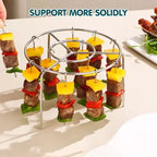 Today Only: $9.9｜2 Counts Air Fryer Skewer Rack, Round Grill for Barbecue, Does Not Require Flipping, 360° Heating, Steel Skewers, Fit for Home Grilling at Home